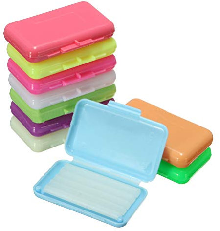 SyangKaitian 10er-Pack klares Zahnspangenwachs für Zähne, Zahnwachs für Zahnspangenträger, Zahnwachs für Zahnspangen und orale Geräte mit buntem Aufbewahrungsbehälter und Fruchtgeruch, lindert Reizung