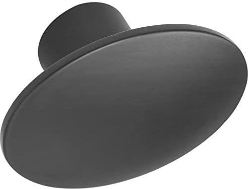 Furnipart Bouton de meuble Dome - 50 x 36 mm - Ovale - Idéal comme bouton de tiroir - Zinc moulé sous pression - Noir mat