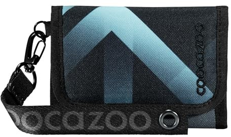 coocazoo Geldbörse „Laser Lights”, schwarz-türkis, Portemonnaie mit Sichtfenster innen & außen, Münzfach & Kartenfächern, Klettverschluss, ab der 3. Klasse