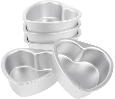 HOLIDYOYO Moule À Gâteau En Aluminium En Forme De Cœur 10 Cm Antiadhésif