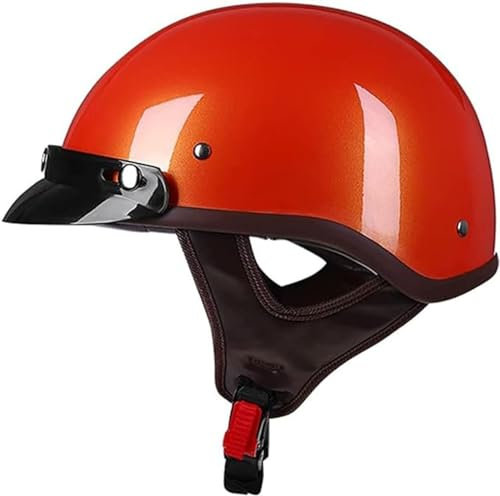 Medio casco retro Gorra de béisbol Casco de motocicleta Casco jet Casco de calavera Hombres y mujeres Certificado ECE Casco de motocicleta de media concha Casco de crucero Jet Casco D,M=57-58cm
