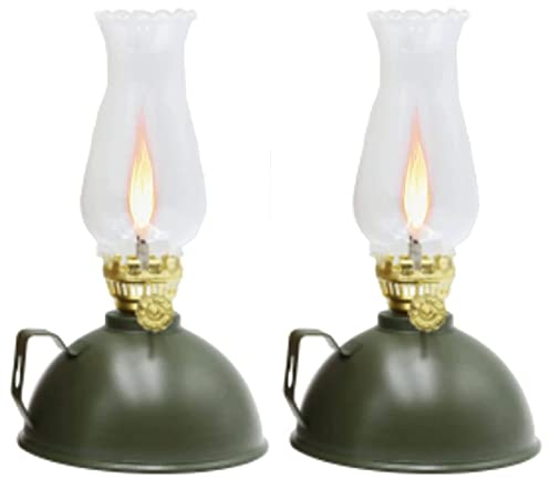 OUSIKA Öllampenlaterne, Öllampen for den Innenbereich, Vintage-Kerosinlampe aus Glas mit Griff, Ölkanne aus Eisenblech, Kerosinlaterne, Heimdekoration, Outdoor, Camping, Notbeleuchtung, Tischdekoratio
