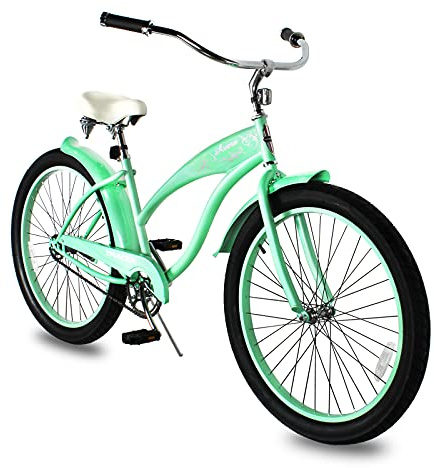 Tracer AVERA 26-in Female Beach Cruiser Bike Single-Speed Fat Tire Bike, Commuter Bike for Adults (Female, Green)