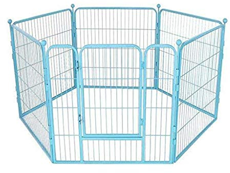 Kennels Katzenkäfig, schwarzer Haustier-Welpen-Laufstall für kleine und mittelgroße Hunde, tragbar, für drinnen und draußen, faltbarer Hundekäfig, langlebig, einfach zu montieren (blau, 80 x 90 cm x 6