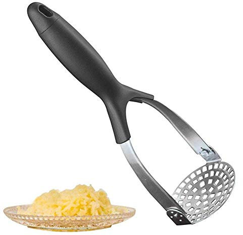 Schiacciapatate In Acciaio Inossidabile Schiacciapatate Per Pressare Manualmente Purè Di Patate, Purea Di Frutta E Purea Di Verdure, Nero (Nero)
