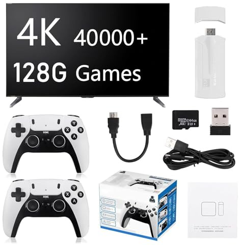 YUHRSTO Zeus Retro Console, Wireless Plug and Play Video Game Stick with Multiple Built-in Games