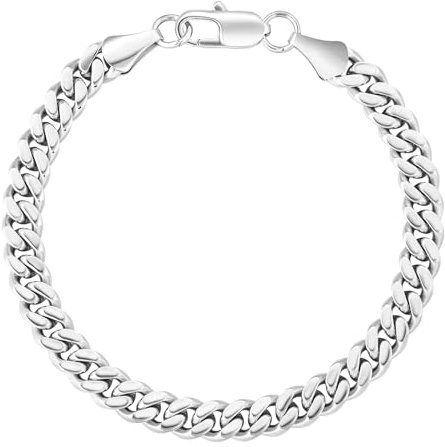 KRKC Herren Armband, 14K Gold Vergoldet/Silber Farbe 3/5/7/9mm Edelstahl | PanzerketteCuban Armband, Vatertag Geschenk Nickel-frei Rostfrei Armbänder für Männer Länge 17,8-22,9cm