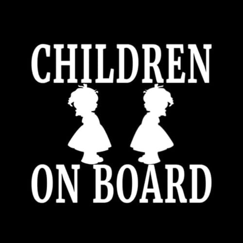 JIFENLI Car Sticker 12.7CM*11.3CM Children ON Board Girl Vinyl Decal Family Baby Child Safety Car Truck Black/Silver