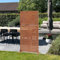 casa.pro Pannello Divisorio da Esterno in Acciaio Corten 180x90 cm Frangivista Decorativo con Doghe Orizzontali per Giardino Terrazzo e Balcone Separé Moderno - Marrone Ossidato