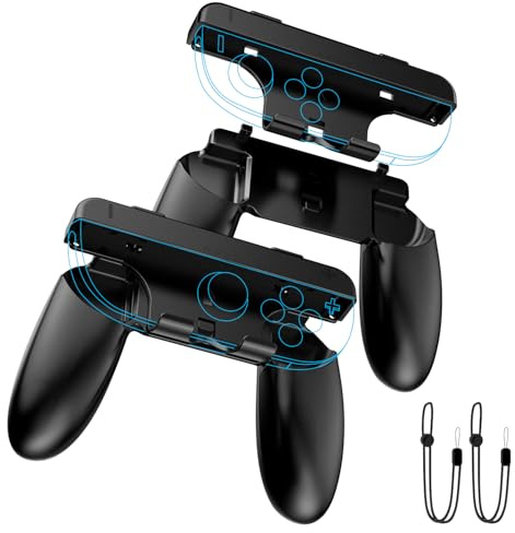 ALAFLY 2-in-1 Joycons 2 Griffe Halterung Kompatibel mit Nintendo Switch 2 für Fitness-Boxen, Rutschfeste Handschlaufe & Verschleißfester Controller Griff für Joy-Con 2, 2 Stück-Schwarz