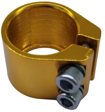 Oshhni 28,6 mm Fahrrad-Sattelrohrklemme, Ersatzteil, zuverlässige Hochleistungs-Sattelklemme für Mountainbikes, Rennrad-Rohrklemme, Gold