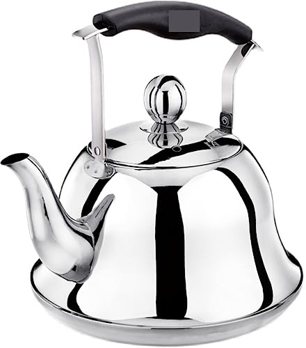 Teekessel, Herdplatten-Teekanne, pfeifender Kaffeekessel mit hitzebeständigem Griff for Induktions- und Gasherde, Aufgusskessel(2L)