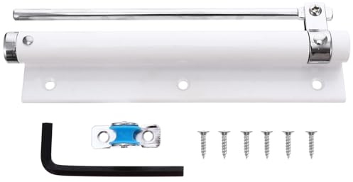 Cierrapuertas Automático de Metal Velocidad de Cierre Ajustable | Blanco, Acero Inoxidable y Aleación de Aluminio, 1 Pieza, Uso Comercial y Doméstico