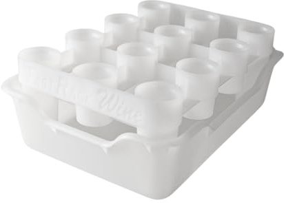 FASTFERMENT - 12-Bottle Drying Rack & Tray| Bottle Drying Tree Alternative | Dry & Store your Wine or Bomber/Belgian Bottles | Stackable | White | Dishwasher Safe | Home Brewing Supplies