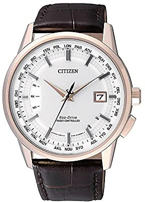 Citizen Montre de Bracelet Radio Controlled à Quartz analogique Cuir cb0153–21 A