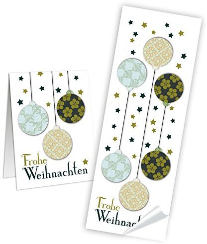 100 weiße Weihnachtsaufkleber lang grün Sticker Banderole passend für Geschenkaufkleber Weihnachten 5 x 14 8 cm Qualität aus Deutschland Logbuch-Verlag