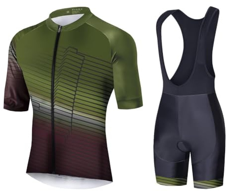 UGLY FROG Milchfaser Radfahren Jersey Männer Fahrradbekleidung Fahrrad top Herren Radtrikot Set 3D Gepolsterte Trägerhose Sommer Atmungsaktiv Kurzarm Bike Shirts Fahrradanzug
