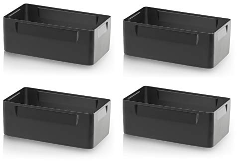 Einsatzkästen 4er Set 10cm Höhe für Auer Eurobehälter 60x40 * Einsatz Kästen Einsätze schwarz