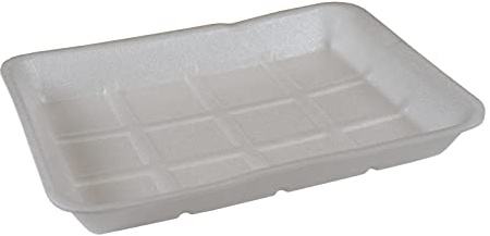 PAMPOLS Pack 390 Bandejas de Porexpan Reciclable de Color Blanco | Para Preservar Carnes, Pescados, Embutidos, Quesos, Frutas, etc. | Ligeras y Versátiles