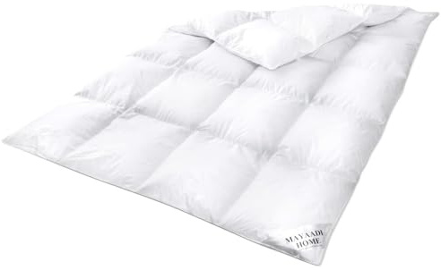 Mayaadi Premium Daunendecke extra warm 220x240 cm - 2700g Bettdecke, 70% Daunen 30% Federn - 100% natürliche Baumwolle - Made in Europe - Steppdecke geeignet für Allergiker - MA94