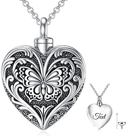 SOULMEET Einäscherungsschmuck für Asche, Asche Anhänger, Memorial Kremation schmuck für Asche, Urnen Kette für Asche Medaillons Frauen Männer Sterling Silber