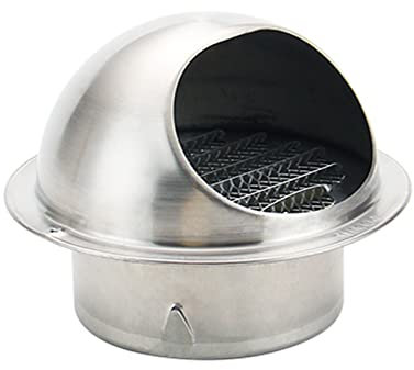 Comignolo,Canna Fumaria, Copertura Della Griglia Rotonda in Acciaio Inox Cappa Di Sfiato A Parete Cappa Di Aspirazione Esterna Montaggio A Parete Coperchi Di Scaricoø50-400 Mm,350mm/13.77in
