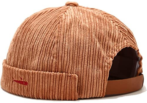 Faringoto Mens Docker Brimless Hats Beanie Skullcap Sailor Cap Camel