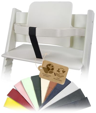 Schrittgurt Lederriemen kompatibel mit Stokke Tripp Trapp (schwarz) | für Hochstuhl, weiches echtes Leder, schadstofffrei, abwaschbar & langlebig