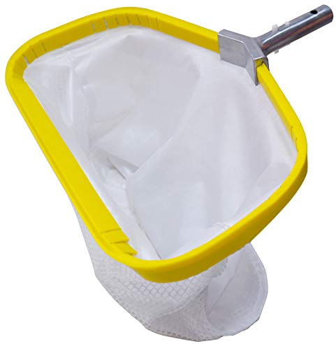 DABOVIN Professionnelle Piscine Épuisette, Lourd Fardeau Filet Profond avec Cadre en Aluminium, Robuste Maille Fine Balai pour Nettoyer Bassin Feuilles Pollens Insectes, Pool Skimmer Rake Net