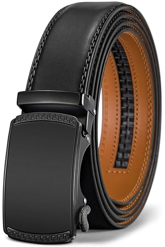 BULLIANT Gürtel Herren, Gürtel Ratsche Ledergürtel 35mm,Größe Angepasst | Herren Automatikgürtel Business Anzüge mit Geschenkbox