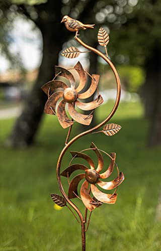 Garden Mile Floral Wind Spinner for Gardens Wind Sculpture and Spinner Garden Metal Ornament Windmill For Gardens Outdoor Decoration windmill