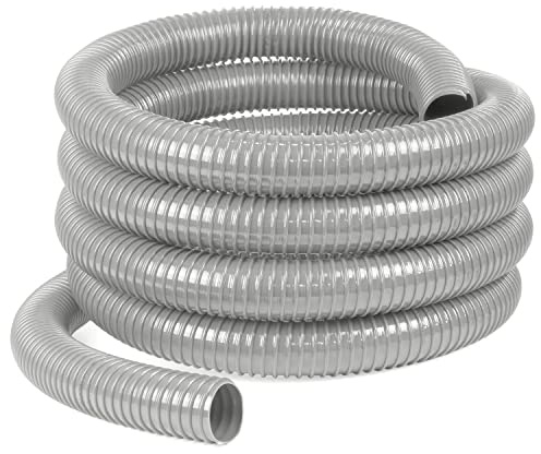 Moritz avloppsslang Ø 20 mm x 5 meter ljusgrå spiralslang för dammar camping husvagn husbil diskbänk fontän transportslang pumpslang avloppsslang