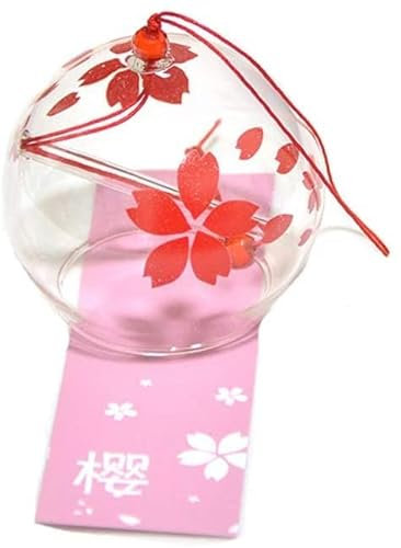 HALAHAI Windspiel Klangspiel Kreatives Windspiel Im Japanischen Stil, Glas, Zum Aufhängen, Handwerk, Windglocke, Muster, Mehrere Stile, Dekoration Windspiele (Blue : E)