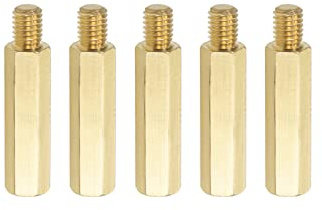 YOKIVE 5Stk M6 Abstandshalter Schrauben Messing Sechskant Gold Ton 30mm+8mm | PCB Abstandshalter Halten Höhe Konsistent, Perfekt für Hauptplatine