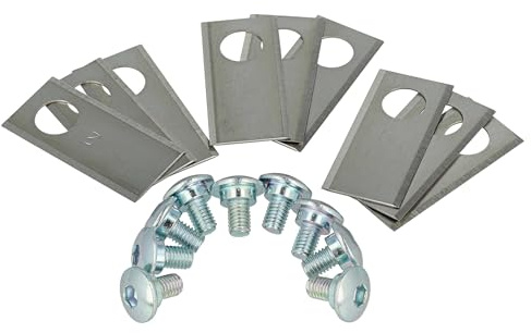 vhbw 9x Ersatz-Messer kompatibel mit LandXcape LX796, 600 Rasenmäher - Ersatzklinge Silber, Stahl