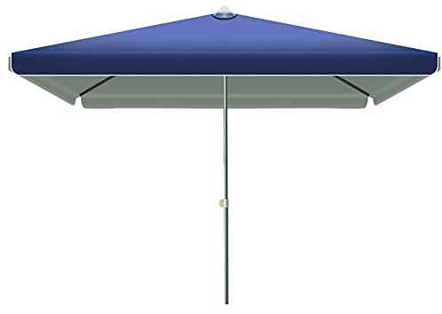 Parasol de Jardin 1.8M × 2.2M Parasol de Jardin Rectangulaire, Grand Parasol de Marché, Pare-Soleil Extérieur pour Patio Plage Piscine (Bleu)