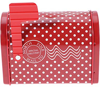 Cassetta delle lettere in metallo per biscotti, cassetta delle lettere di Babbo Natale a Babbo Natale, cassetta delle lettere decorative in latta, scatole per caramelle di Natale, cassetta postale a