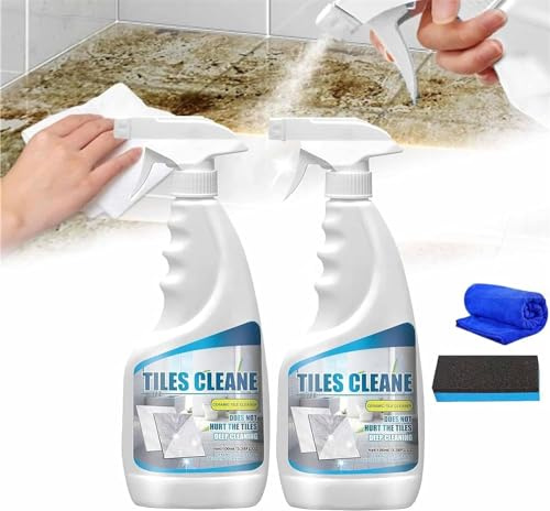 2024 New Tile Grout Cleaner Sprayer, Ceramic Floor Tile Cleaner, Grout & Tile Clean Heavy Duty Cleaning Spray, Multifunction Bathroom Descaler Cleaner, 100ml (2pcs)