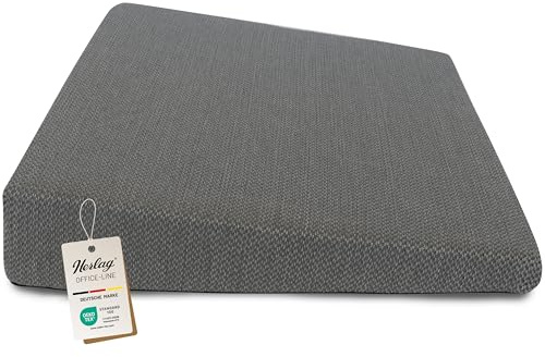 Herlag Keilkissen Stella 37x33x7/2cm | Ergonomisches Sitzkissen für Bürostuhl | Ergo-Sitzkeilkissen Büro & Home Office | Bürostuhlkissen für gerades Sitzen | Anti-Rutsch | Waschbar | Grau
