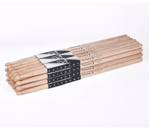 Drumsticks 7A aus Eichenholz mit Tropfenspitze für Schlagzeug, 12 Paar | Robuste Schlagzeug Sticks aus Eichenholz in 7A-Größe für schnellen Rebound, klare Beckenansprache und lange Haltbarkeit.
