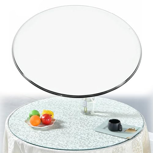 Runde Tischplatte Aus Gehärtetem Transparent Glass, Glasscheibe Tischplatte, 50CM 60CM 70CM 80CM 100CM Rund Tischplatte Glasplatte, Tischplatte Gehärtetes Glass, Klare Runde Glasplatte(75CM(30INCH))