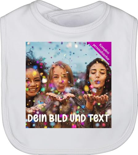 Baby Lätzchen - Foto eigenem - Fotogeschenk I Geschenk Bild personalisiert I Geschenk mit Bild I Custom Photo - Unisize - Weiß - schlabberlätzchen selbst drucken druck latz weiss zum bedrucken