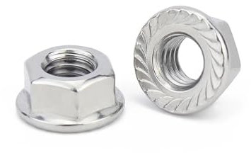 Flansch Sechskantmutter 2~5 Stück M8 M10 M12 Feingewinde 304 Edelstahl Sechskant Sechskant Gezahnt Lock Spinlock Flanschmutter Steigung 1 mm 1,25 mm 1,5 mm(M12x1.25-2pcs)