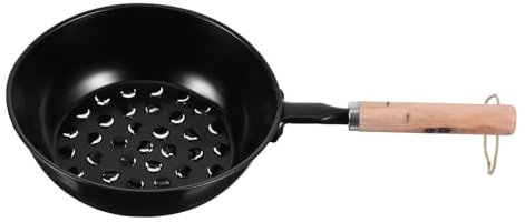 Happyyami Charcoal Furnace Starter Pot Chimney Lighter Basket Camping Burner Pot for Outdoor Cooking Handle BBQ