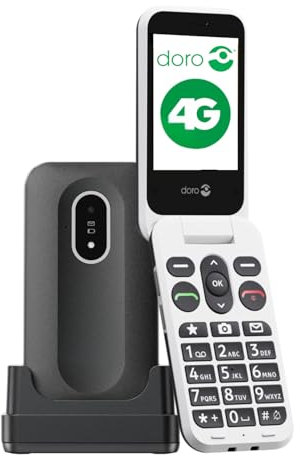 Doro Leva L20 Unlocked Mobile Phone for Seniors - Large Display - Powerful HD Sound - Camera - Assistance Button with GPS Location - Basic Phone Without Internet (Black)