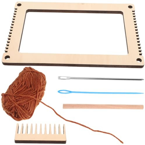 TOPPERFUN Selbstgemacht Kleiner Webrahmen Aus Holz Für Kinder Kreatives Webset Mit Garn Verstellbare Webmaschine Für Handwerkliches Lernen Und Feinmotorikförderung