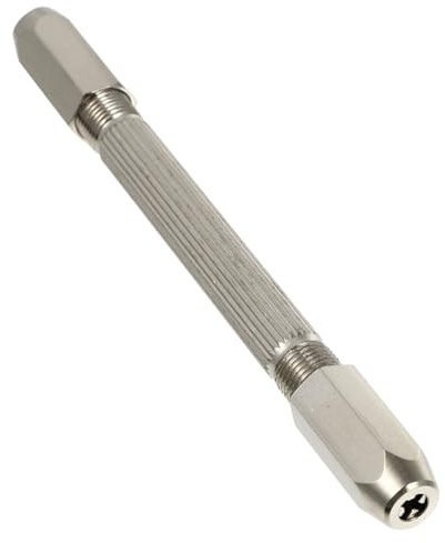 HOMSFOU Doppelseitige Handbohrmaschine Handdrehbohrer Mit Präzisions Kleiner Bohrfutter Für Schmuck Und Uhrenreparatur Schraubstock Handbohrer Aus Silber Handwerkzeug Für Uhrmacher
