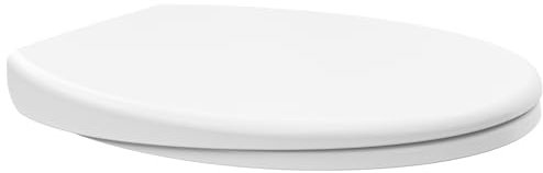 ANYCEE Tapa WC Universal Reforzada, Asiento de Inodoro de Cierre Suave, Tapa Inodoro en Forma de O, Tapas de Water en Duroplast, Antibacteriano, Liberación Rápida para una Fácil Limpieza, Inalterable