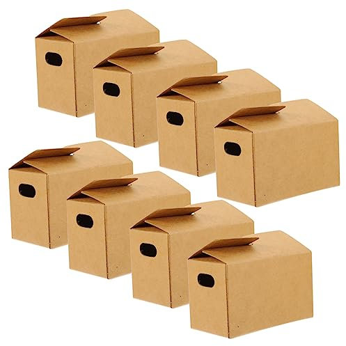 ibasenice 10stücke Miniatur-Haus-Boxen Aus Deko-Element Für Puppenhaus Und Garten Robuste Braune Karton-Boxen Für Kreative Spielideen Und Sammelobjekte