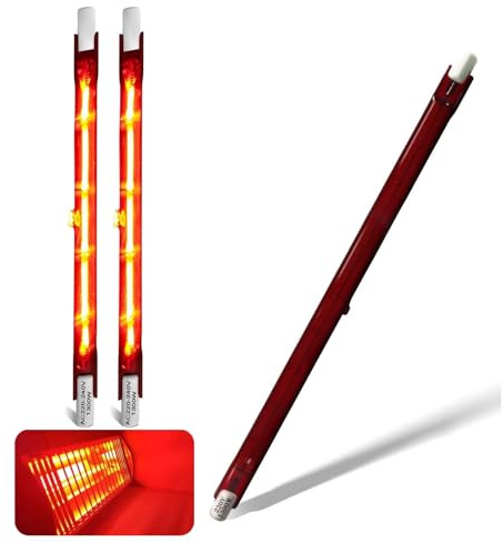 Lampadine Infrarossi Riscaldanti 1300W, Lampadina Riscaldanta Rosso, Lampada Alogena 254mm 1300W R7S, 1300LM, Lampadina Infrarossi Dimmerabile per Heatmaster U3, Nessuno Sfarfallio, 10mm Ø, 3 Pezzi